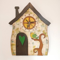Ρολόι Τοίχου Σπιτάκι Πράσινο